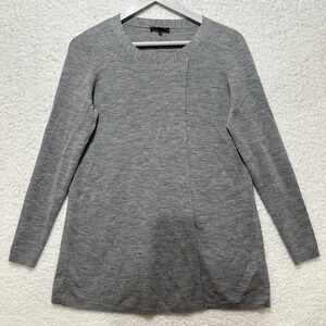 Lafayette 148 Women's Gray Crewneck Long‎ Sleeve Wool Fly Away Top Size S
